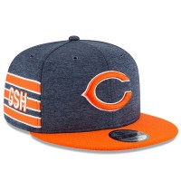 Men's Chicago Bears New Era Navy/Orange 2018 NFL Sideline Home Official 9FIFTY Snapback Adjustable Hat 3058557
